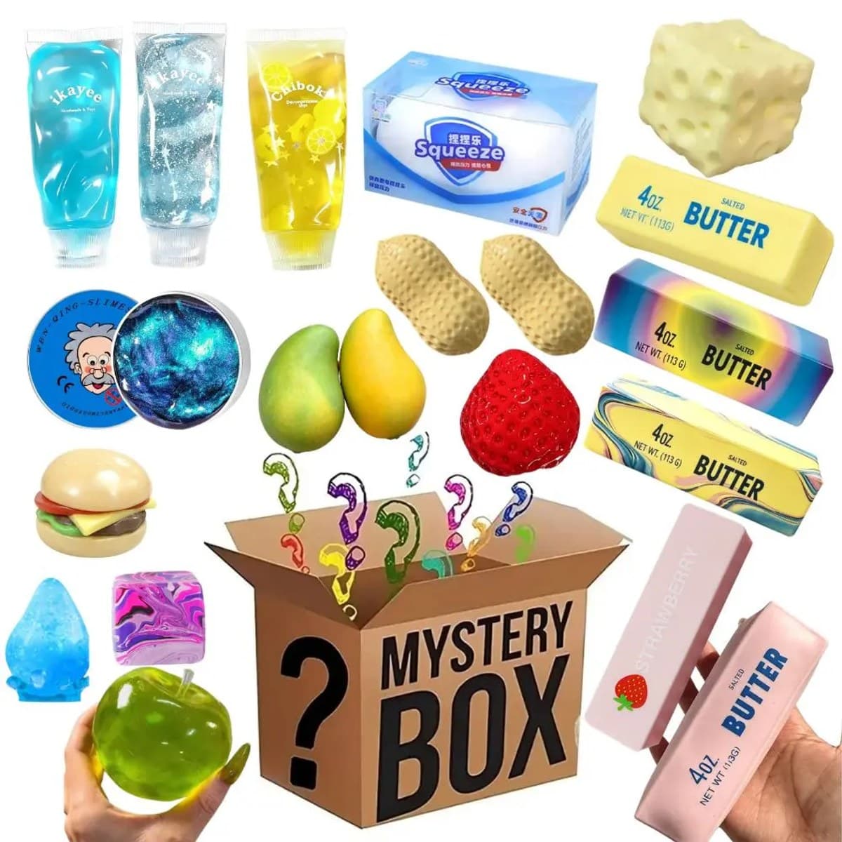 Mystery Box Random 1PC Squeeze Toy Squishy Fidget Toy Butter Food Shape Stress Relief Sensory Decompression Blind Box Kids Gift — foto 1