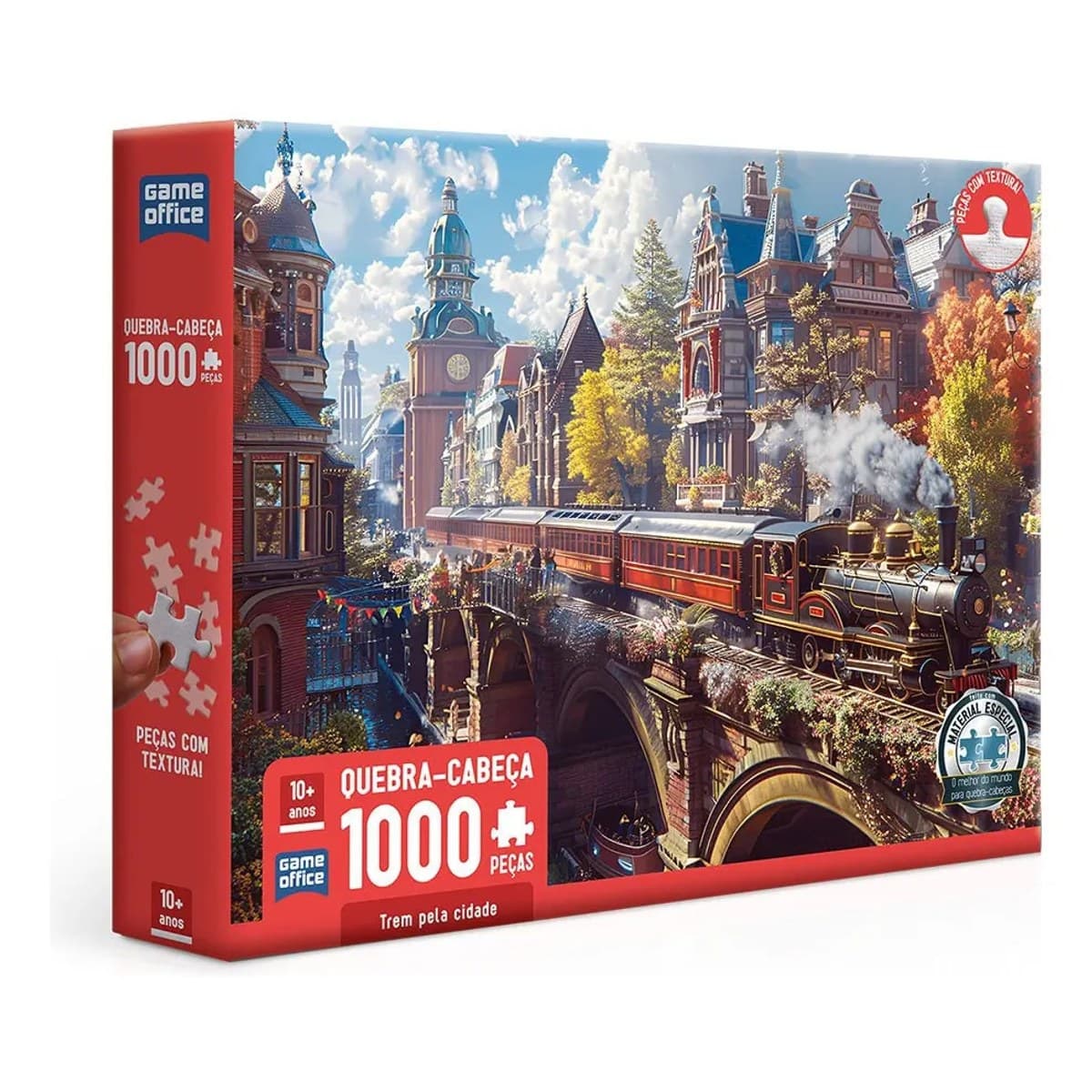 Quebra-cabeça - 1000 Peças - Trem Pela Cidade