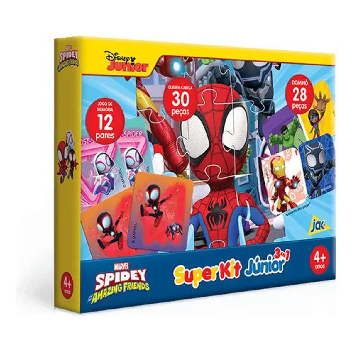 Super Kit Júnior Spidey Com 3 Jogos Multicor